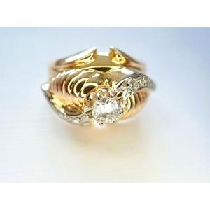 18k Rose Gold Art Deco Ring Set With Diamonds