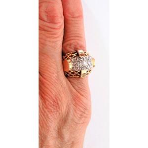 Art Deco Ring In 18-carat Gold Set With Diamonds
