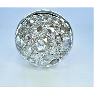 Bague boule Art Déco diamants