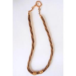 Collier en cheveux tressés d'époque Napoléon III