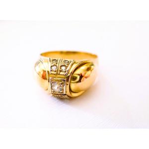 Art deco bague or 18 carats