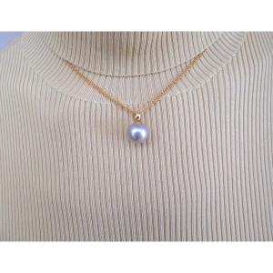Pendentif perle de tahiti 12mm  bélière en or 18 carats