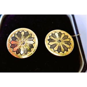 Art Deco Pair Of 18-karat Gold Lapel Buttons 