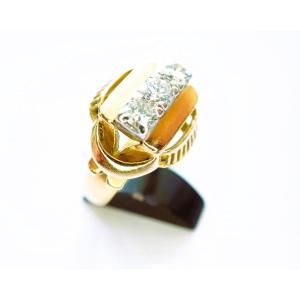 Art Déco bague Tank sertie de diamants