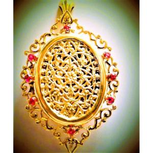 Pendentif porte photo or 18 carats