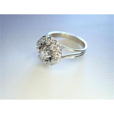 Bague Diamants Or Blanc 18 Carats