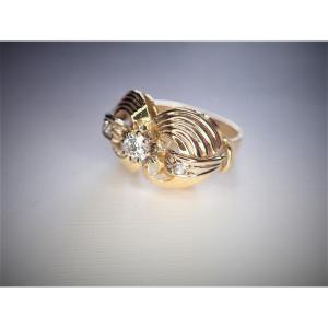 Art Deco Gold And Diamond Ring