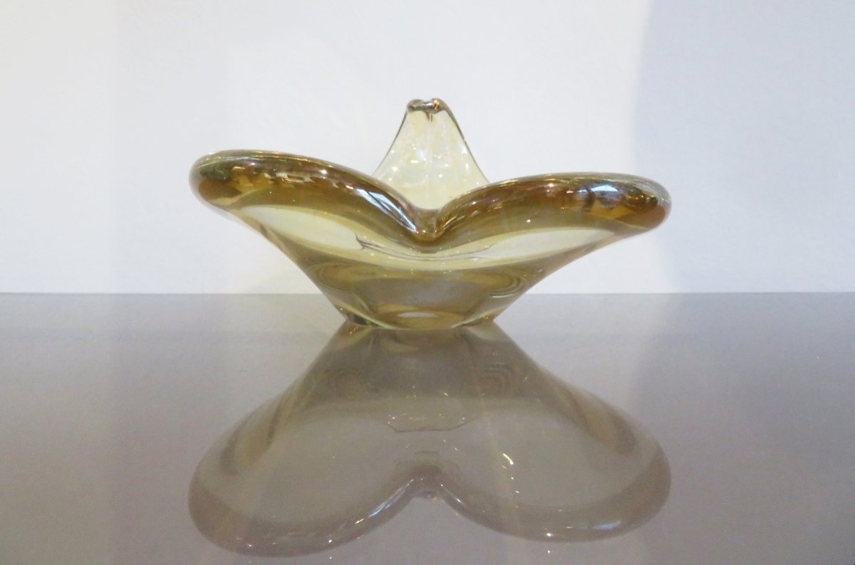 Vide-poches ou cendrier en verre de Murano.-photo-3