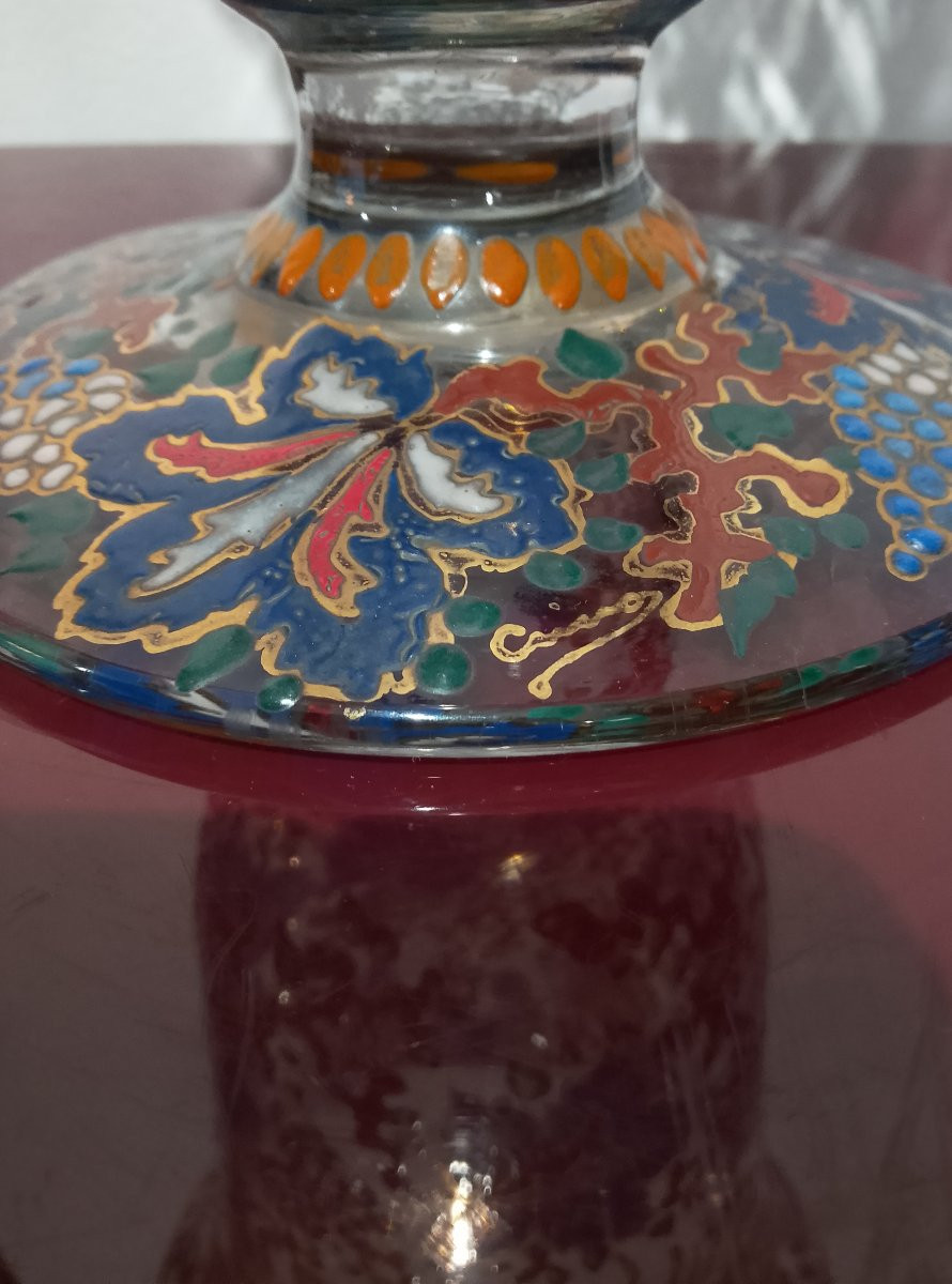 Grand vase en verre émaillé.-photo-5