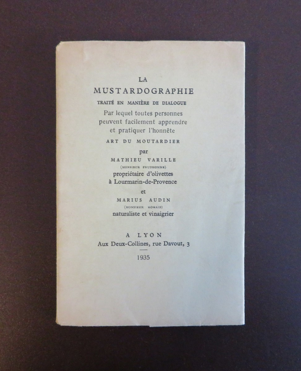 Traité  sur “ La Mustardographie ”. 