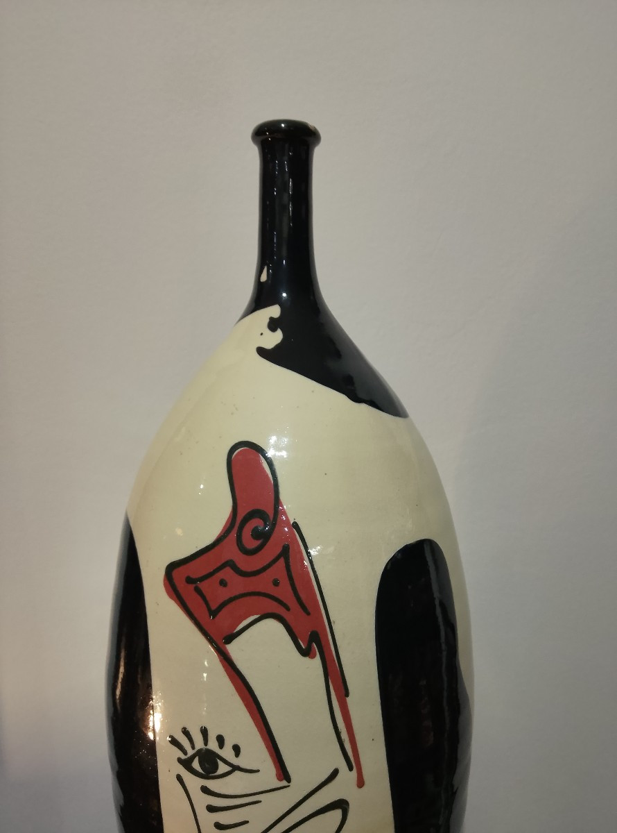 Large Oblong Ceramic Vase.-photo-3