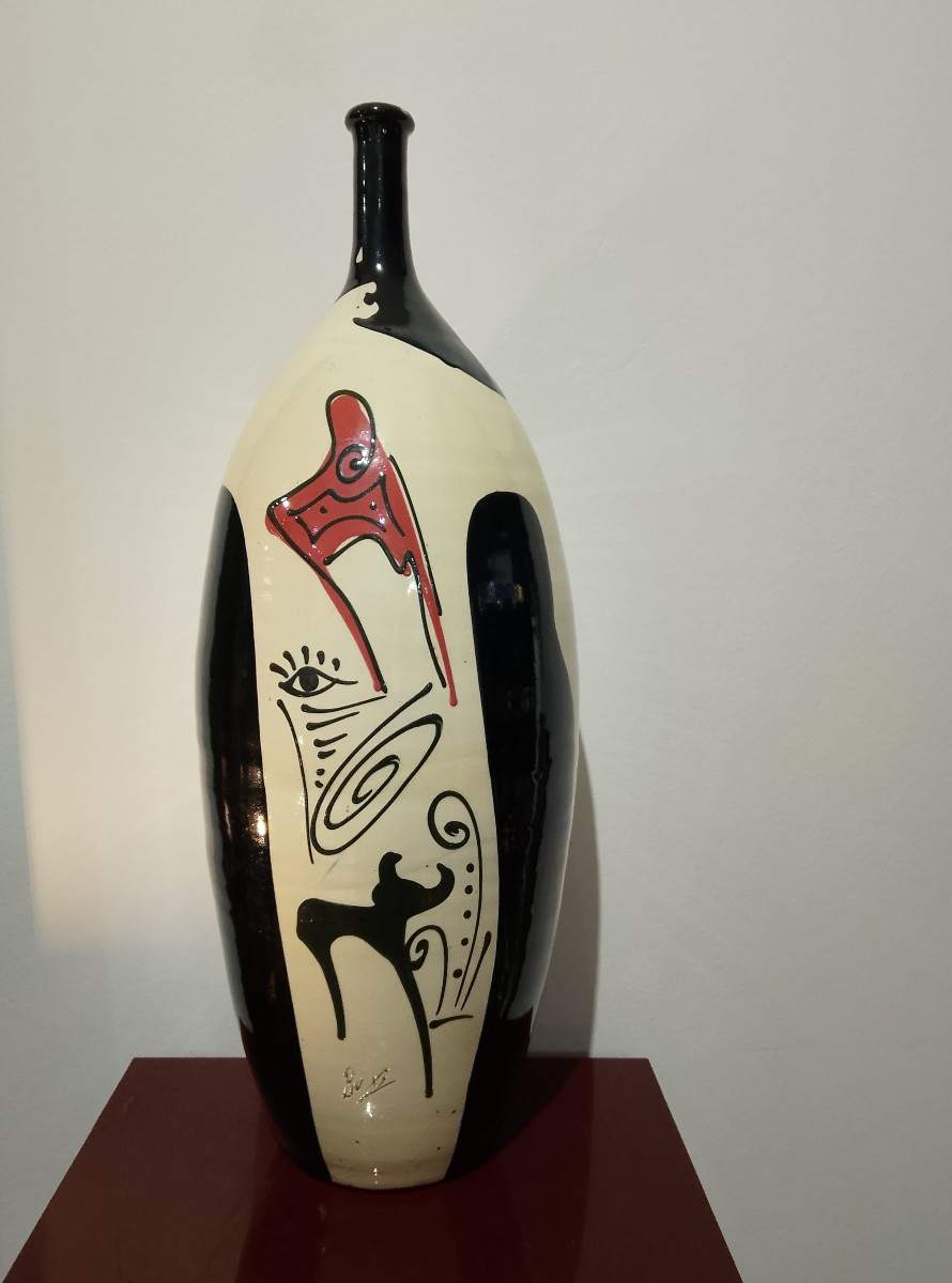 Large Oblong Ceramic Vase.