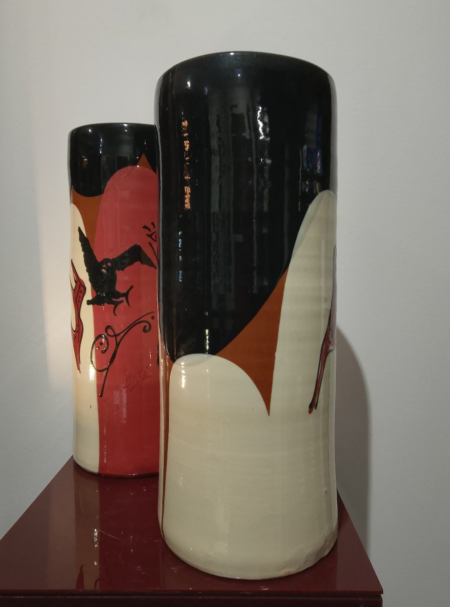 Pair Of Roller-type Vases.-photo-4