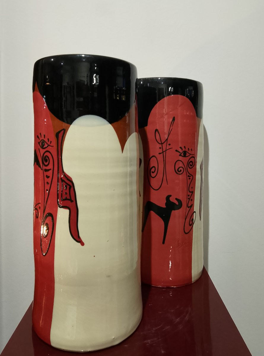 Pair Of Roller-type Vases.-photo-3