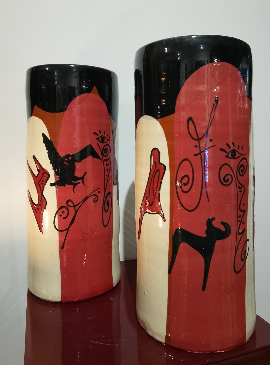 Pair Of Roller-type Vases.