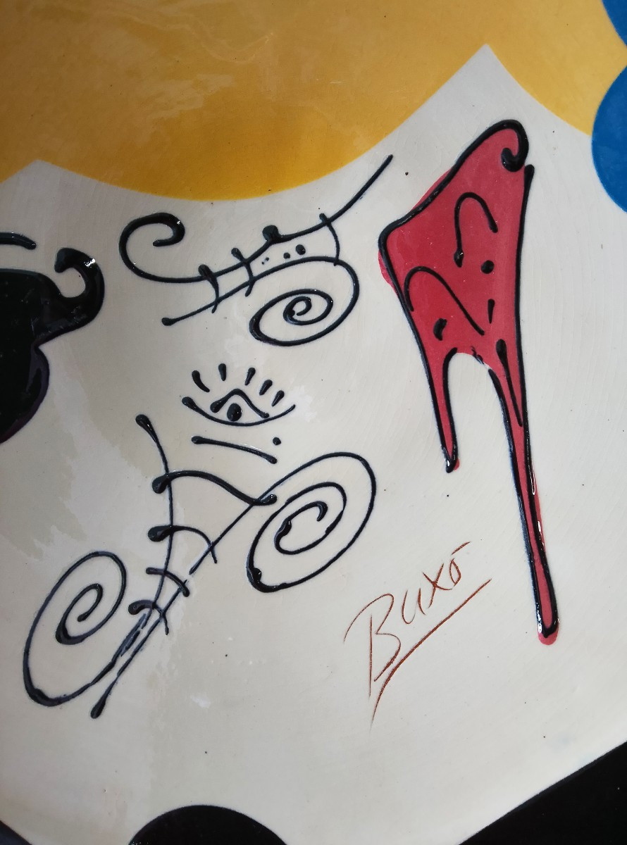 Grand plat rond en céramique.-photo-3