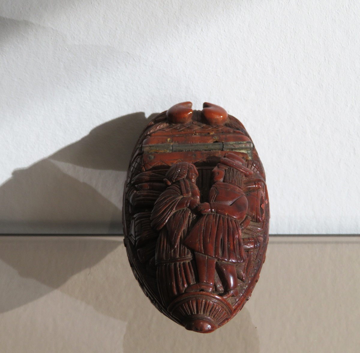 Snuffbox With Sculpted Relief Decoration.