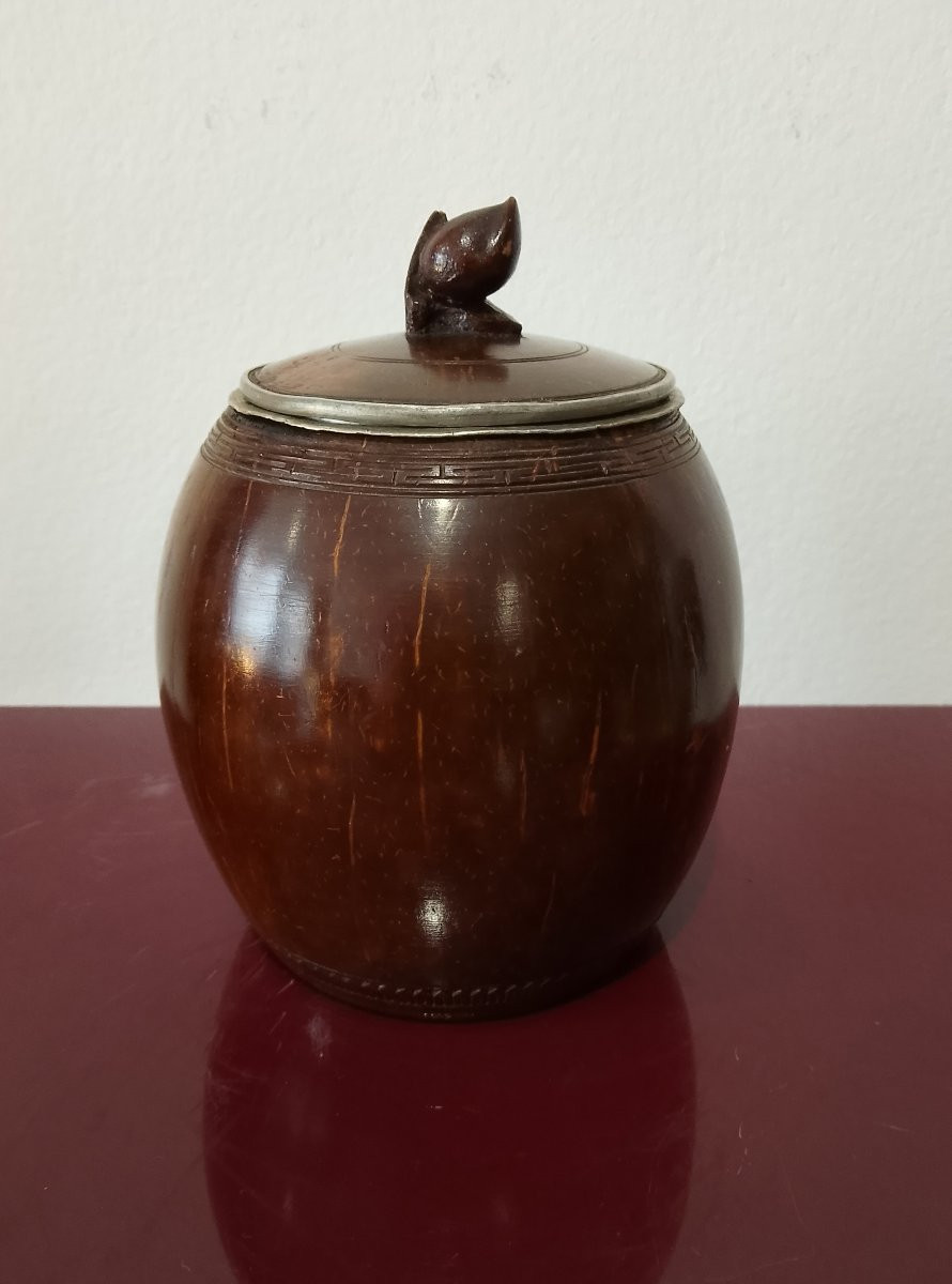 Tobacco Pot Made From Finely Carved Coconut.-photo-4
