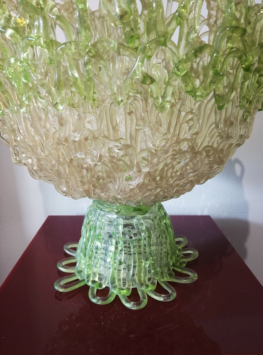 Large Resin Bowl-sculpture On A Pedestal From The 1970s.-photo-5