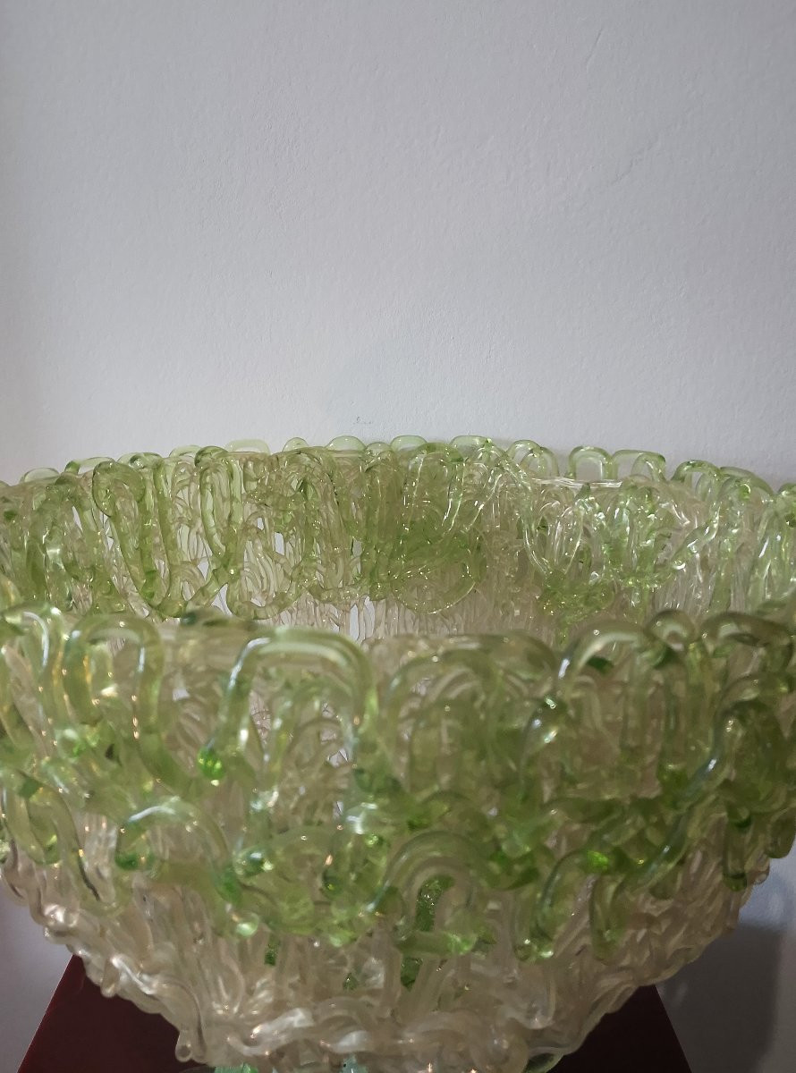 Large Resin Bowl-sculpture On A Pedestal From The 1970s.-photo-7
