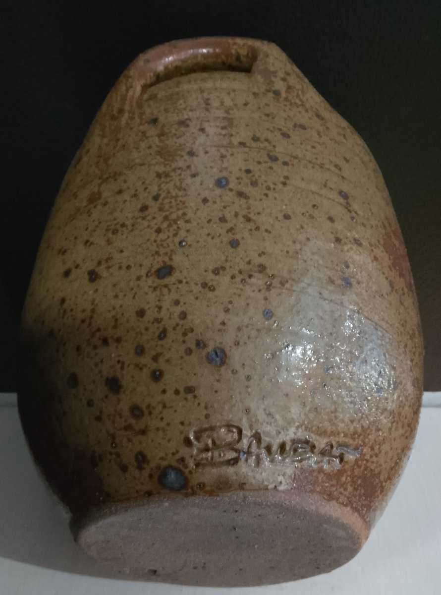 Glazed Stoneware Vinegar Pot By Guy Baudat.-photo-5