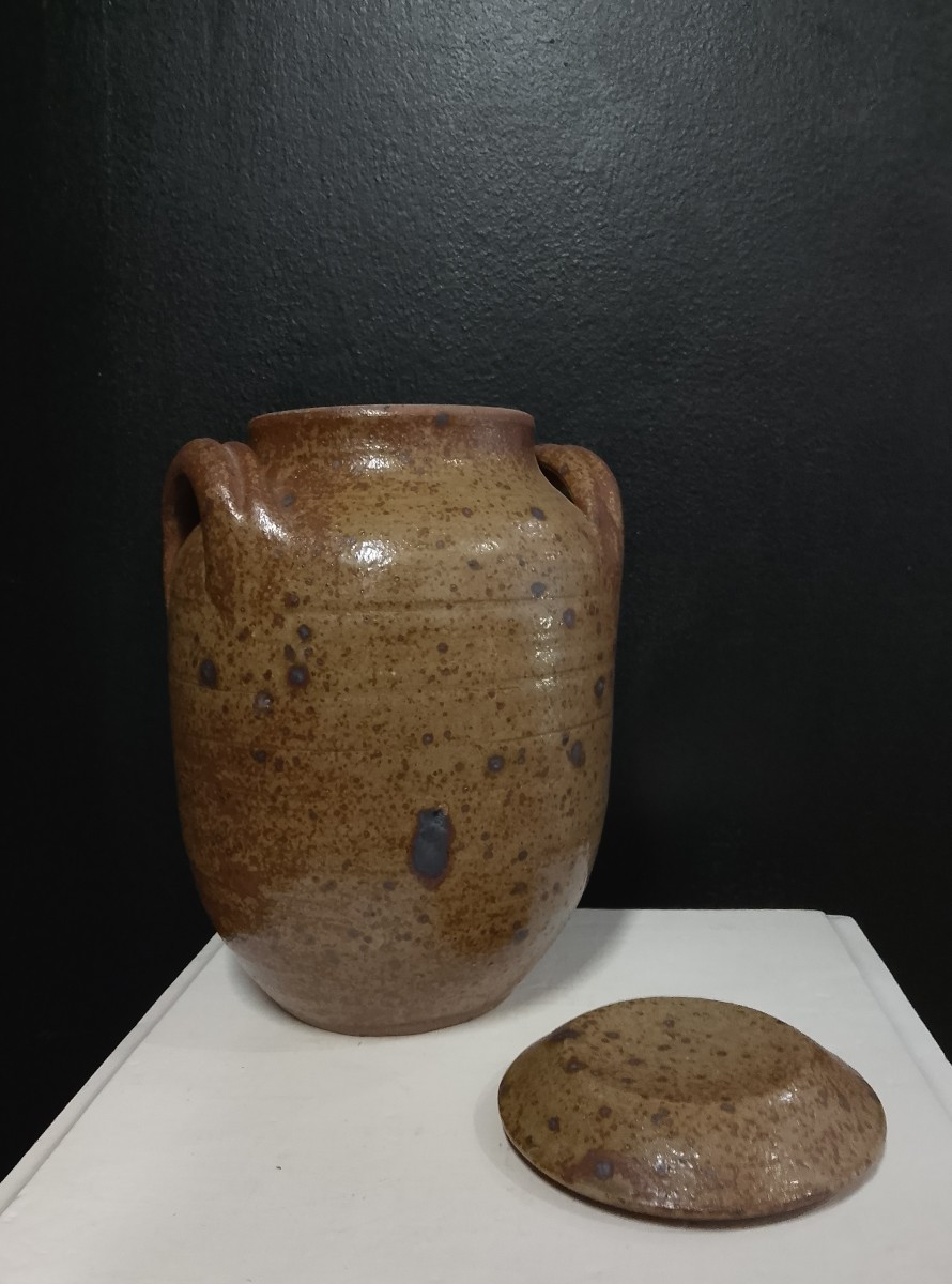 Glazed Stoneware Vinegar Pot By Guy Baudat.