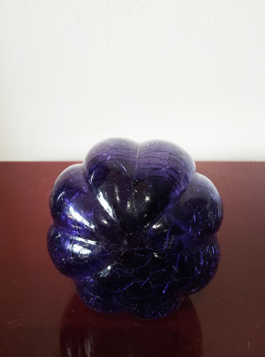 Boule de Noël ancienne en verre givré .-photo-4