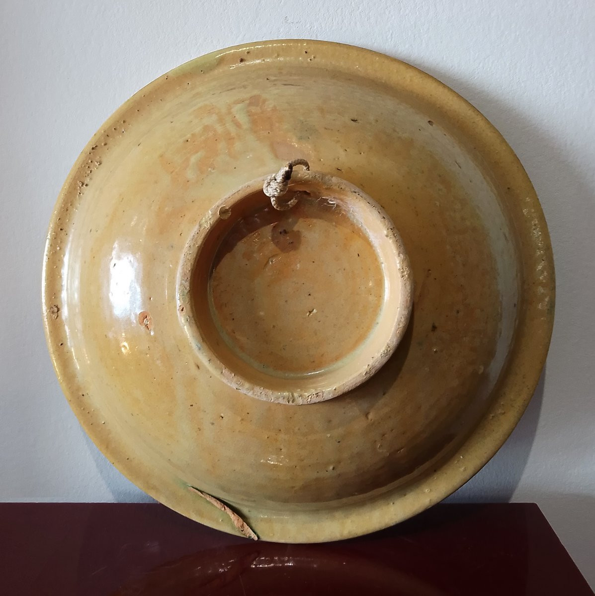 Plat creux sur talon en faïence polychrome de Fez ( Maroc ).-photo-4