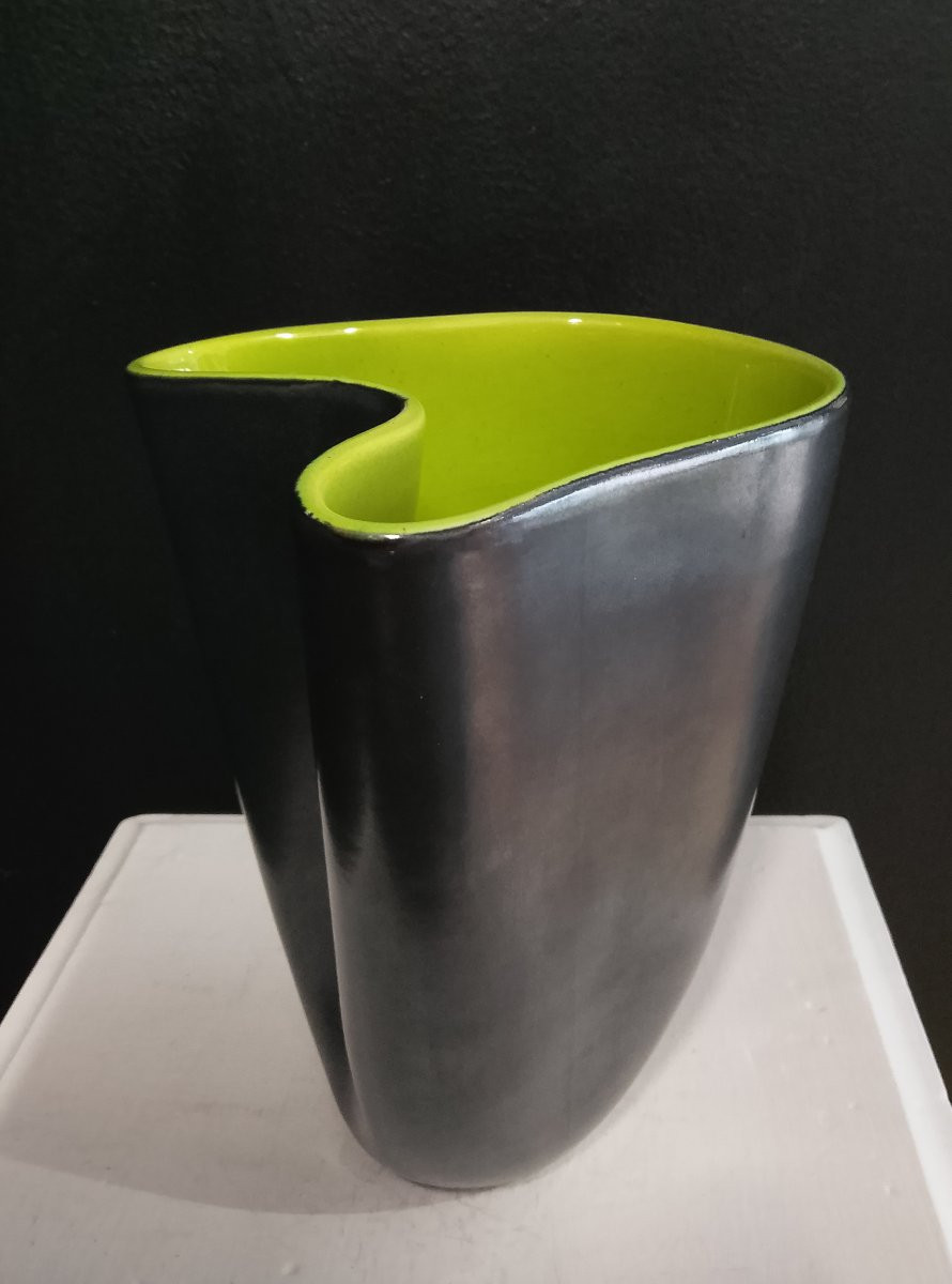 Vase en céramique de Fernand Elchinger ( 1911 - 1975 ). -photo-2