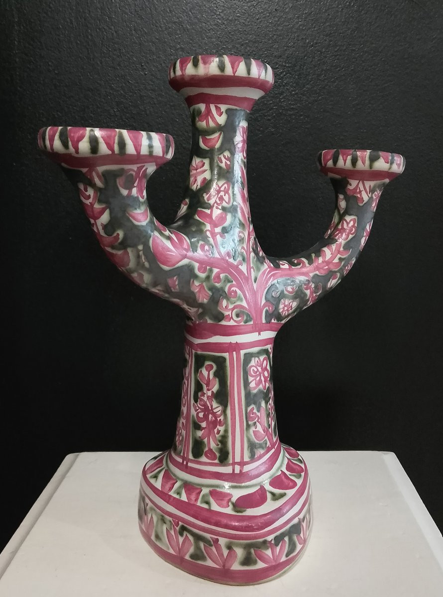 Bougeoir en céramique de Paul Yvain pour Kéraluc.-photo-2