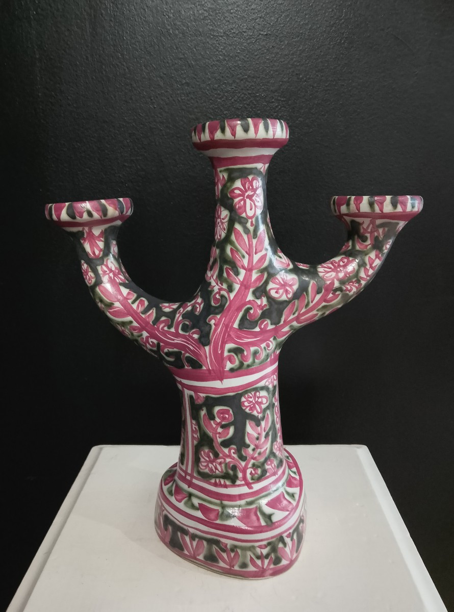 Bougeoir en céramique de Paul Yvain pour Kéraluc.-photo-4