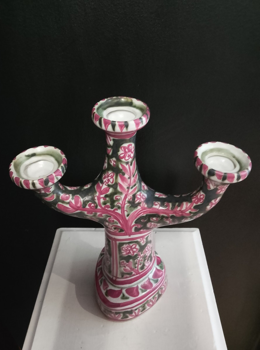 Bougeoir en céramique de Paul Yvain pour Kéraluc.-photo-1