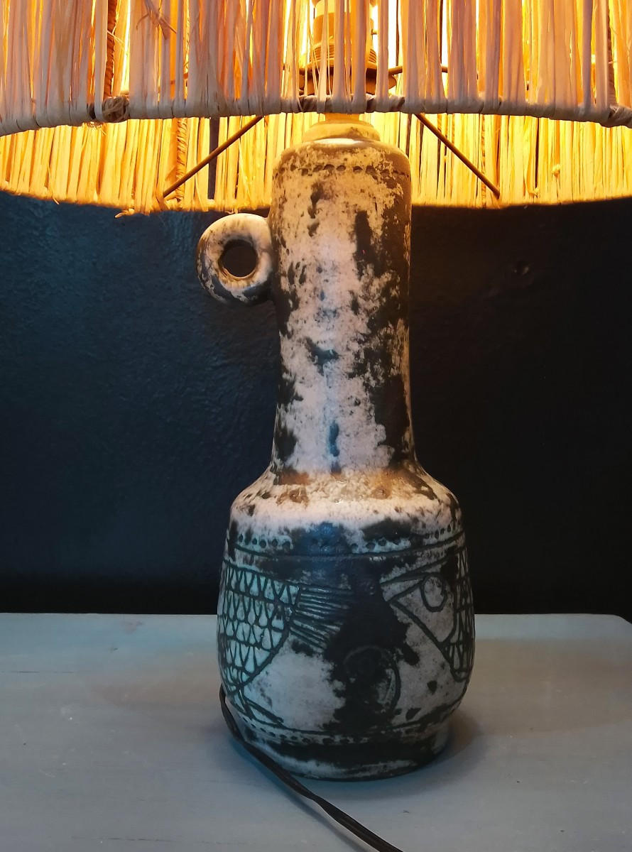 Ceramic Lamp By Jacques Blin (1920-1995).-photo-2