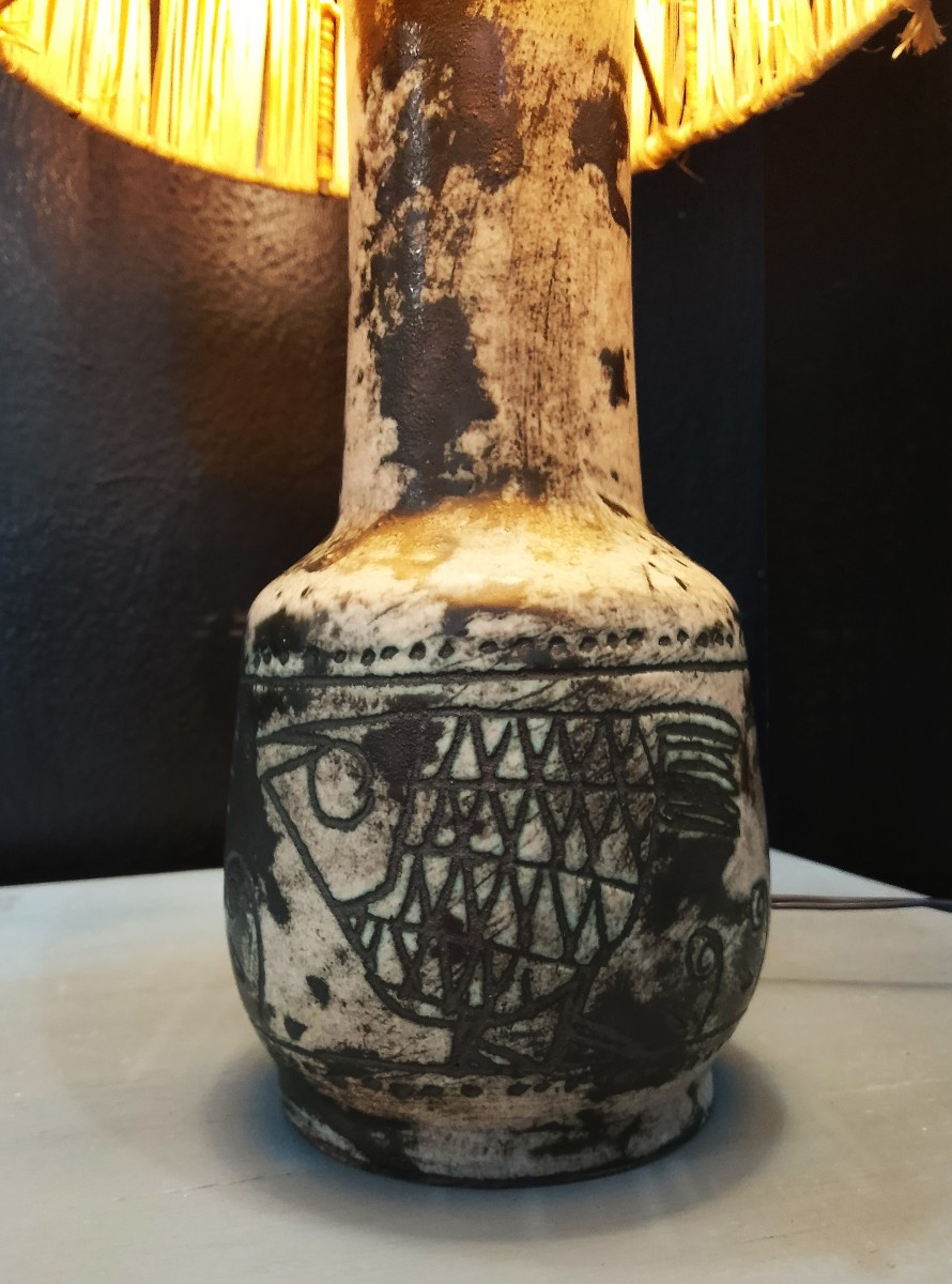 Ceramic Lamp By Jacques Blin (1920-1995).-photo-2