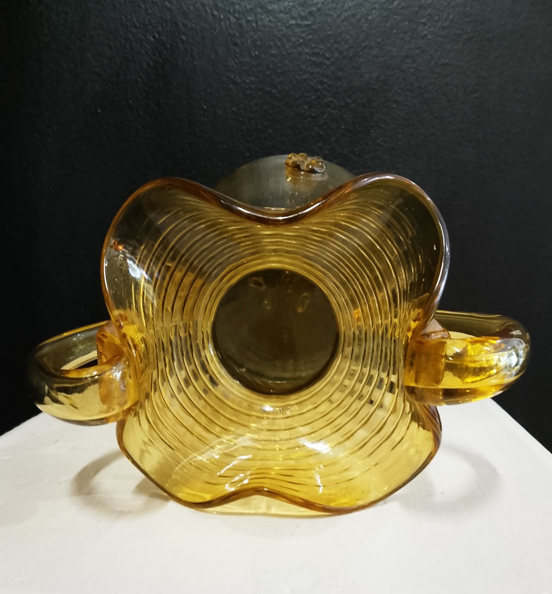 Gordiola Amber Blown Glass Vase.-photo-2