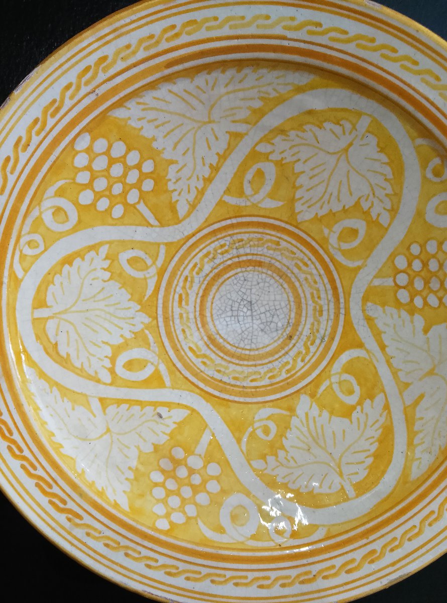 Large Ceramic Dish From The Serghini Pottery In Safi (morocco).-photo-2