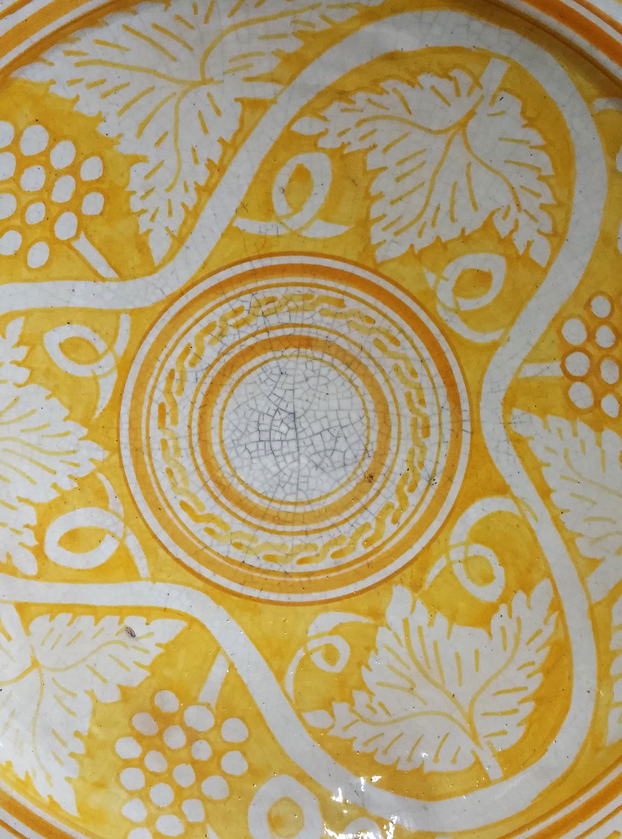Large Ceramic Dish From The Serghini Pottery In Safi (morocco).-photo-3