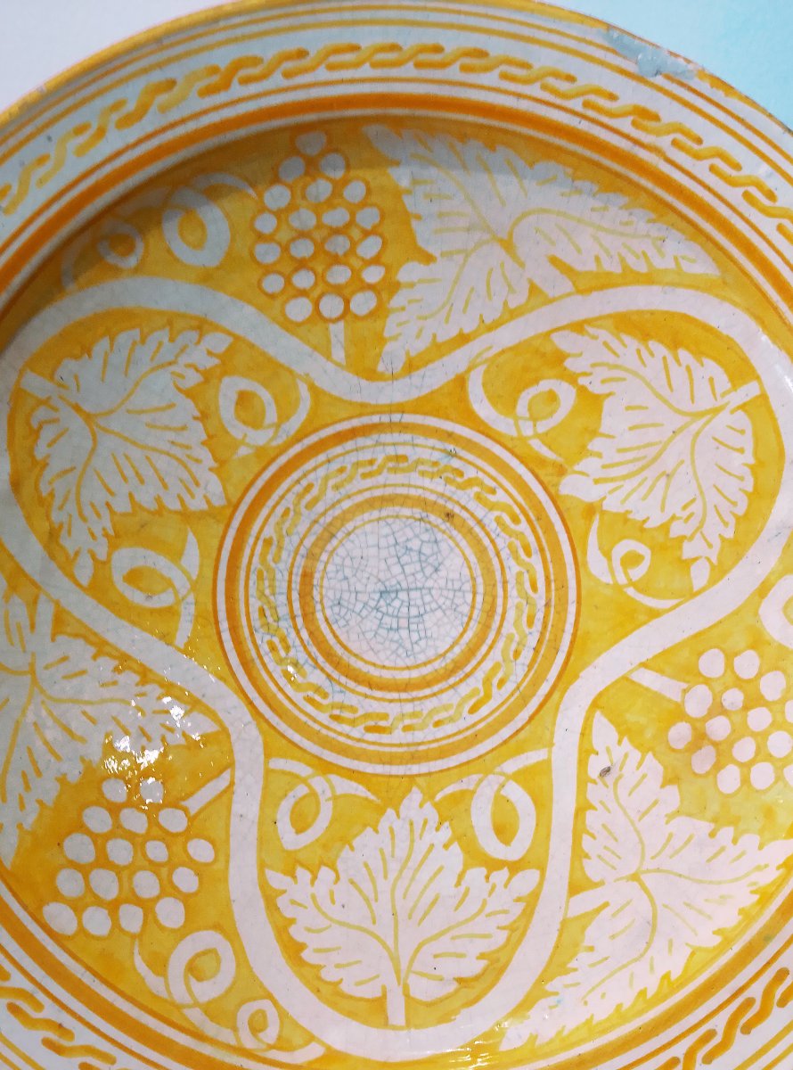 Large Ceramic Dish From The Serghini Pottery In Safi (morocco).-photo-4