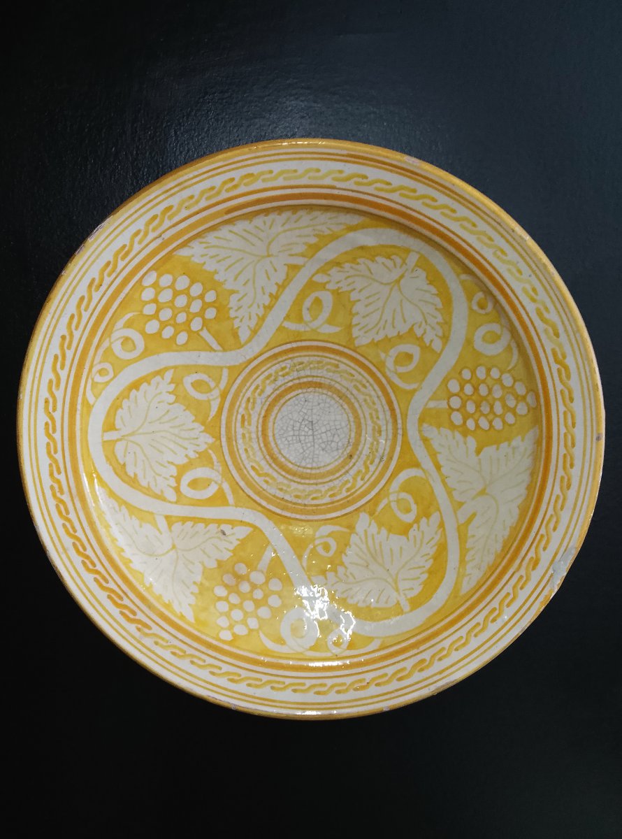 Large Ceramic Dish From The Serghini Pottery In Safi (morocco).-photo-2