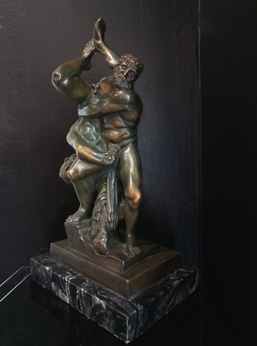 “ Hercule et Diomède ”. Epreuve en bronze de Lorenz.-photo-2
