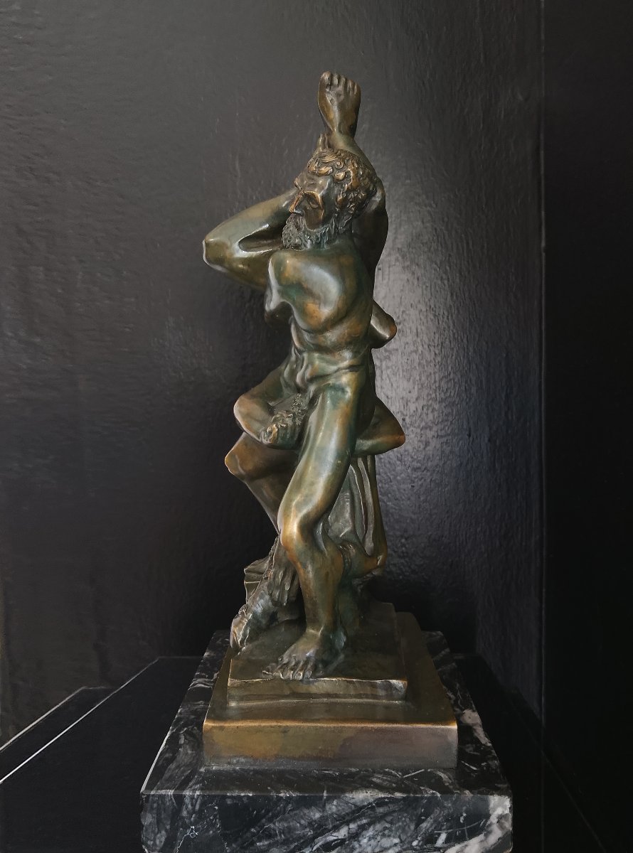“ Hercule et Diomède ”. Epreuve en bronze de Lorenz.-photo-3