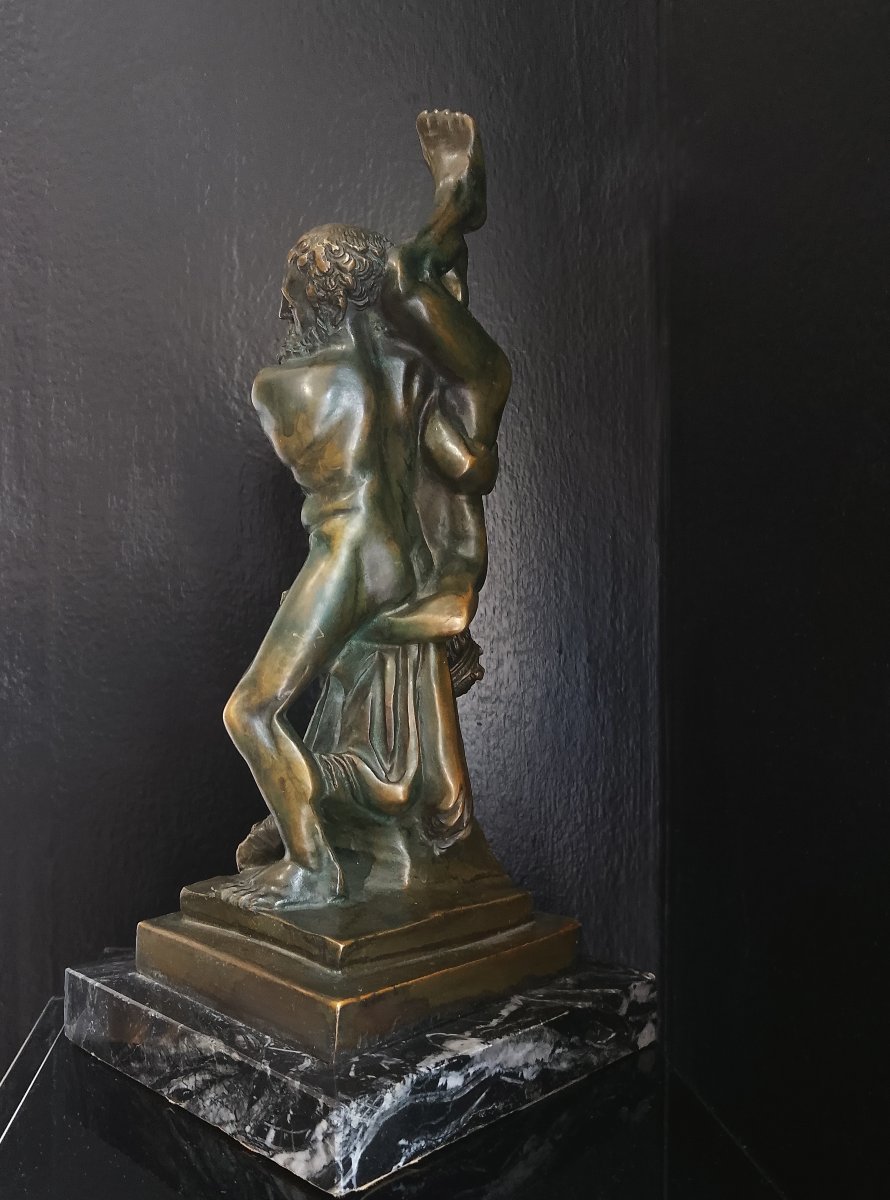 “ Hercule et Diomède ”. Epreuve en bronze de Lorenz.-photo-4