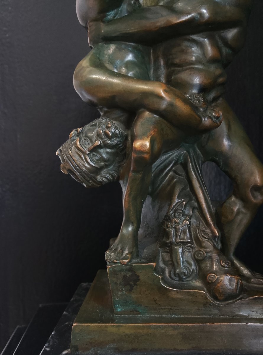 “ Hercule et Diomède ”. Epreuve en bronze de Lorenz.-photo-8