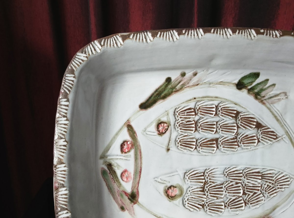Plat en céramique par Albert Thiry et Pyot Gavaudan. -photo-4