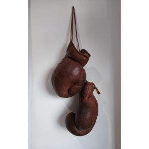 Paire de gants de boxe début XX° siècle.