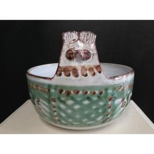 Grande coupe zoomorphe de Michel Barbier ( Vallauris ).