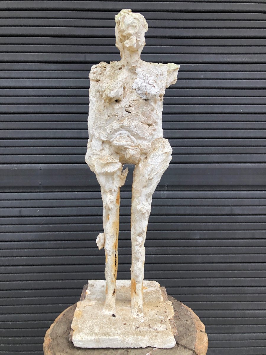 Four (4) Plaster Studies Or Sketches Of Female Figures, Brutalist Rendering-photo-6