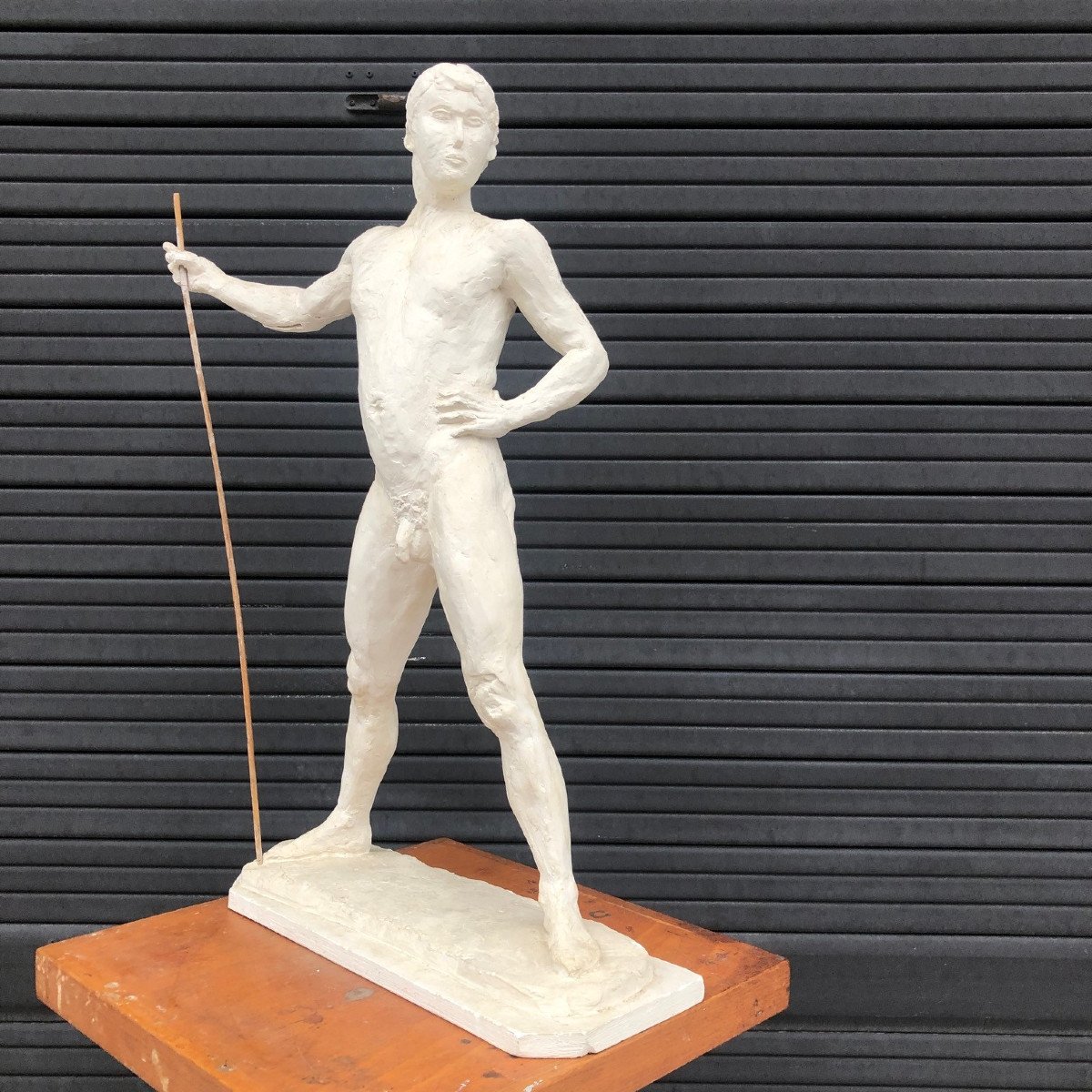 Academic Study Of A Nude In Plaster, Height 67cm, Monogrammed Fb And Dated 1932.-photo-4