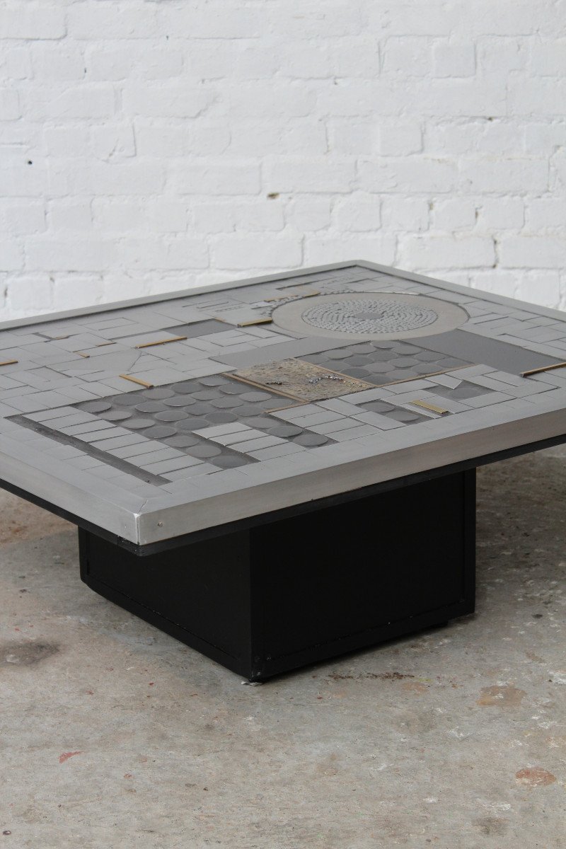 table basse conçue par le sculpteur et orfèvre belge Raf Verjans (1935-2022)-photo-3