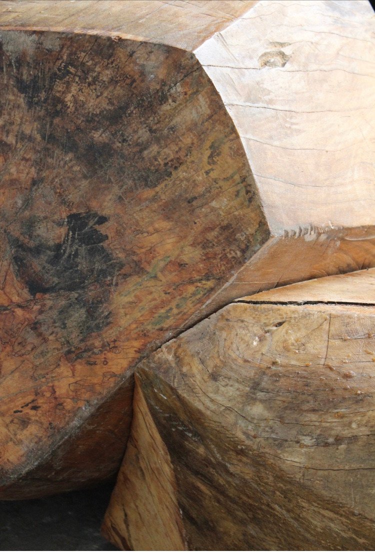 grande sculpture en bois 'pebble' par le sculpteur belge Roland LAVIANNE (1948-2022) -photo-3